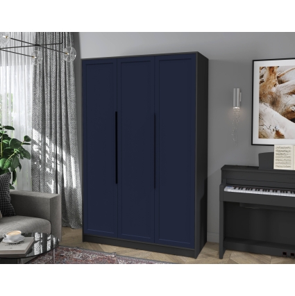 Шкаф распашной Тренд КТ-Ш3 (Антрацит ЛДСП/ Индиго ЛМДФ) Ш1360 В2128 Г547 Шкаф распашной Тренд КТ-Ш3 (Антрацит ЛДСП/ Индиго ЛМДФ) Ш1360 В2128 Г547